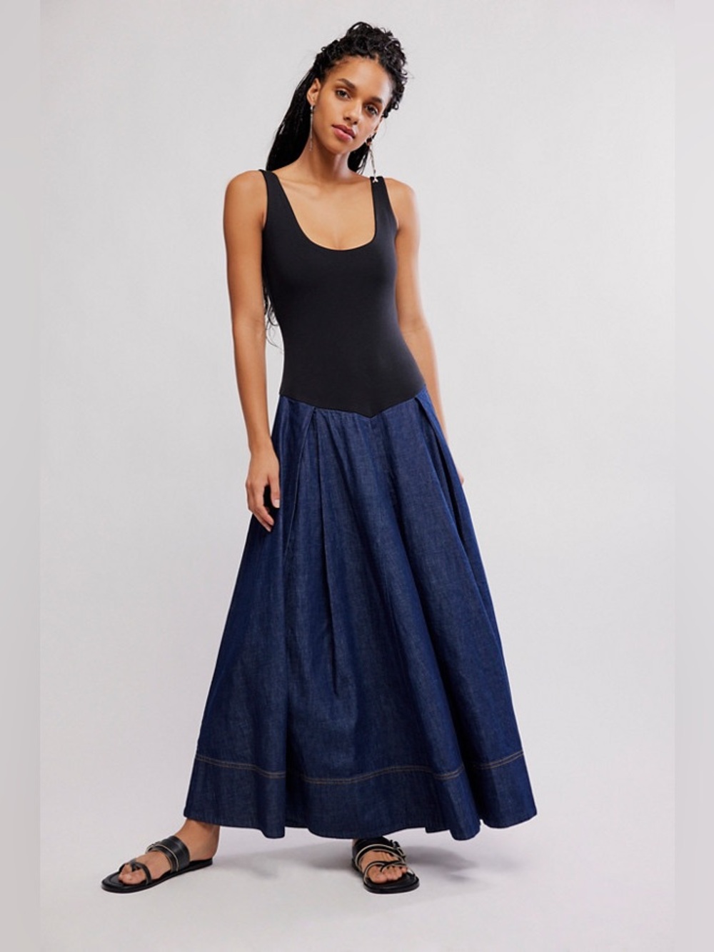 NWT Free People Elio Denim Maxi Dress